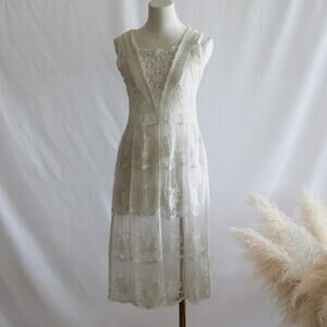 Lace Etherial Cotton- blend slip Coverup size 8 M
